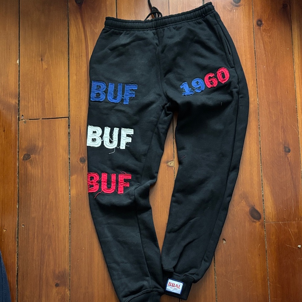 By Abigail Lee distressed Buffalo bills joggers